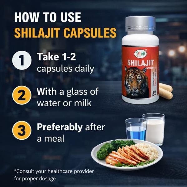 Shilajit Capsule – Natural Energy & Vitality Support (60 Capsules)