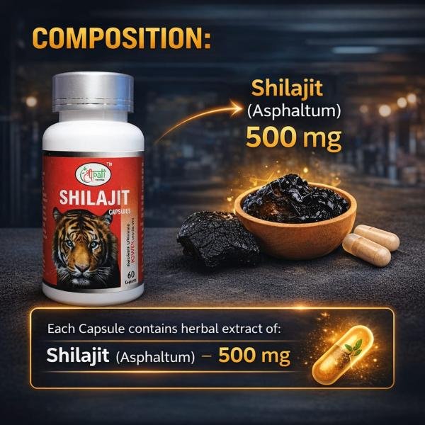 Shilajit Capsule – Natural Energy & Vitality Support (60 Capsules)